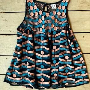 Anthropologie Sheer Mesh Black Racerback Swing Top XS